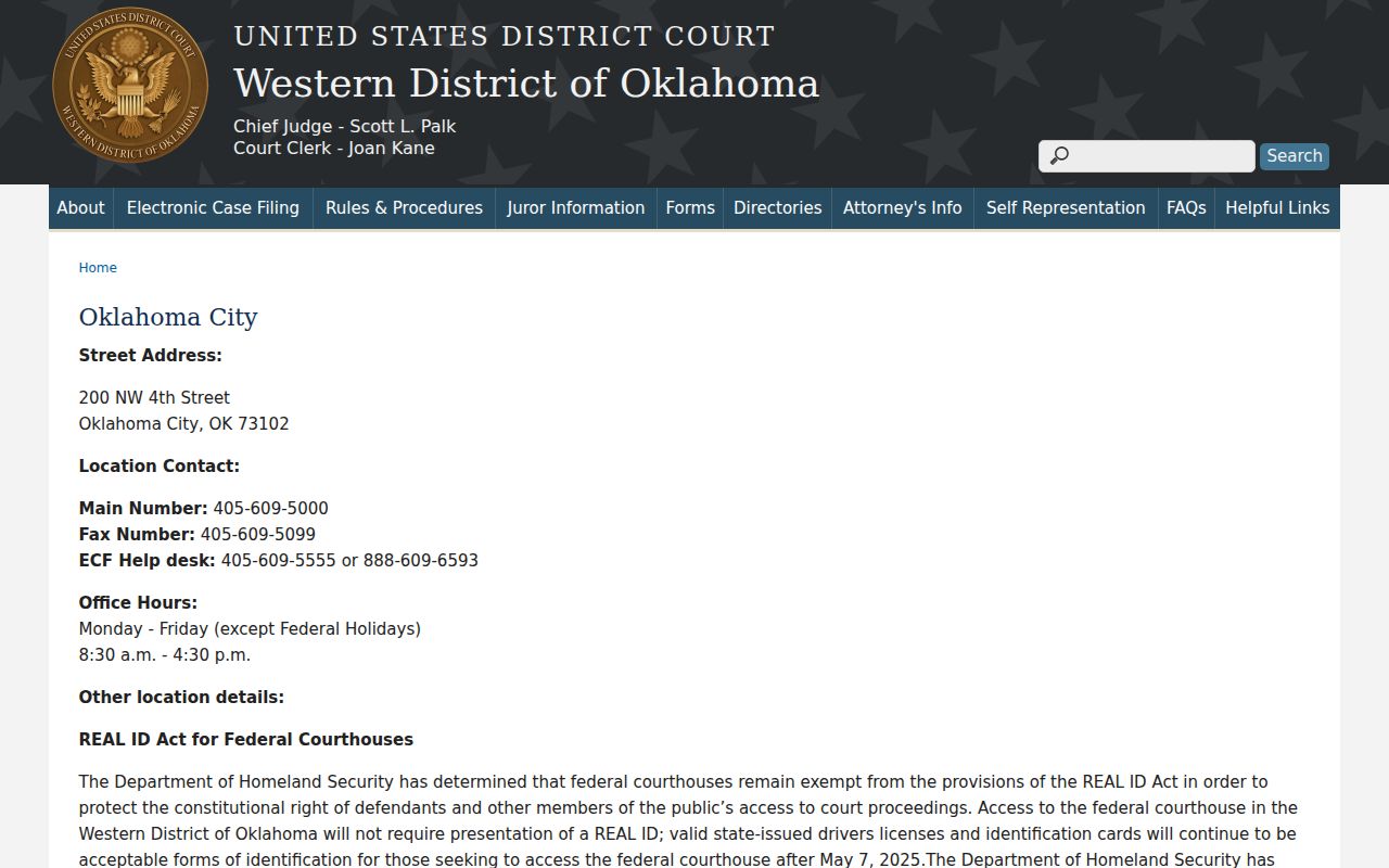 Payne County arrest warrant lookup federal courthouse access