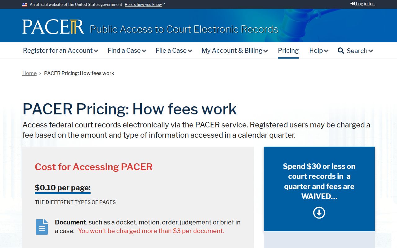 Payne County arrest warrant lookup PACER federal docket fee information