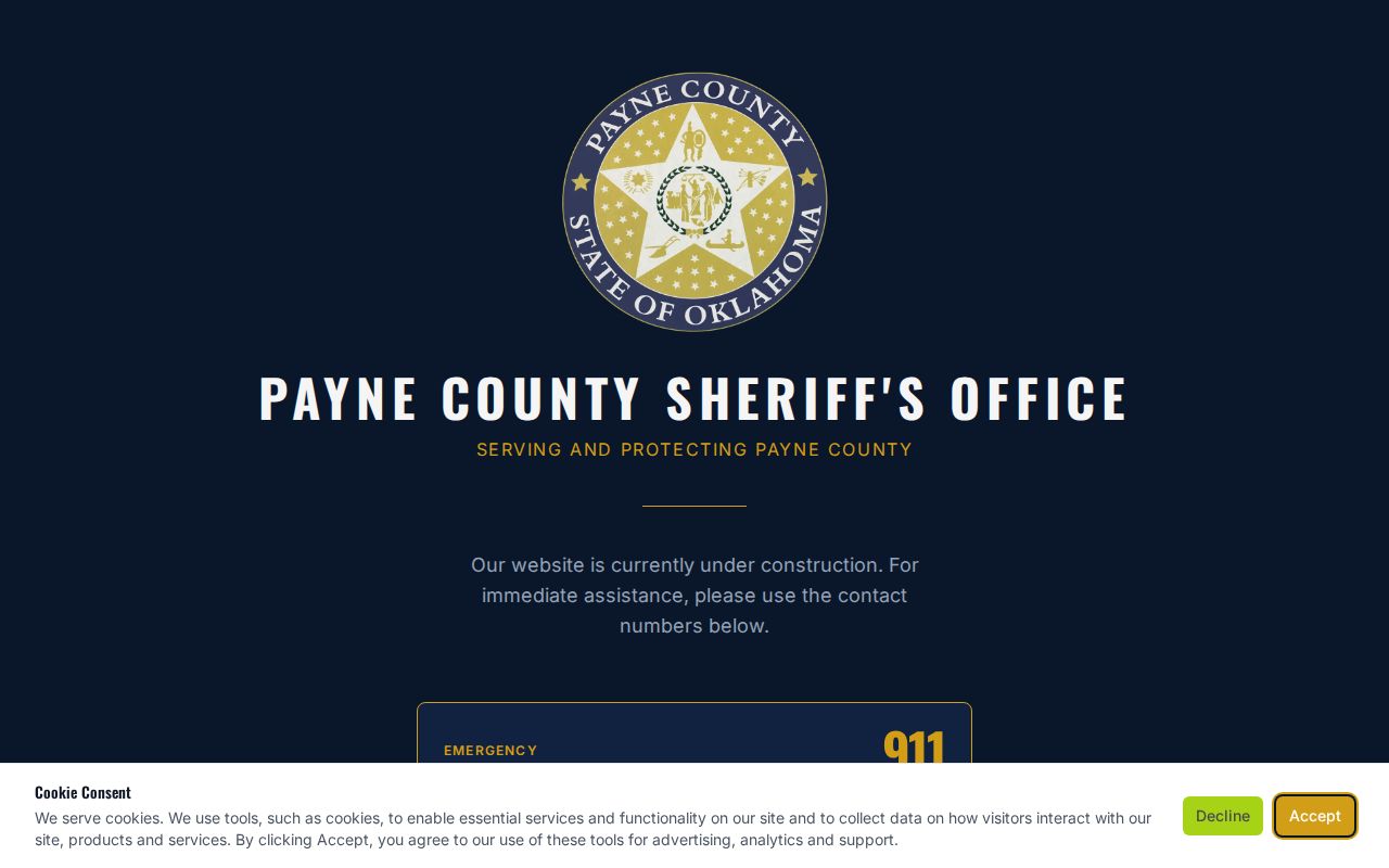 Payne County warrant records Sheriff official contact and county service route